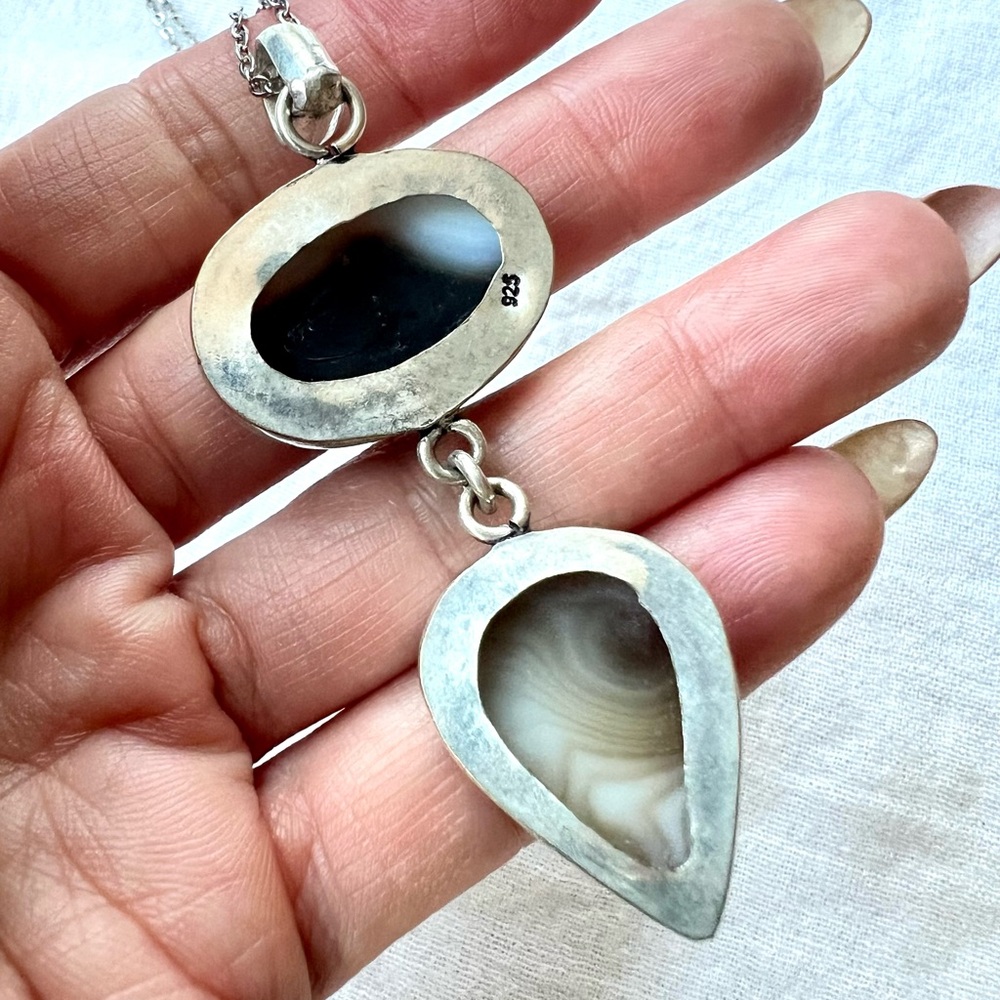 925 Transformational Double Botswana Agate Pendan… - image 6